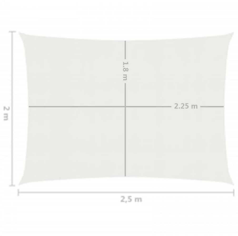 Uždanga nuo saulės, baltos spalvos, 2x2,5m, HDPE, 160g/m²