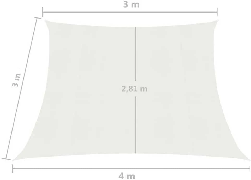 Uždanga nuo saulės, baltos spalvos, 3/4x3m, HDPE, 160g/m²