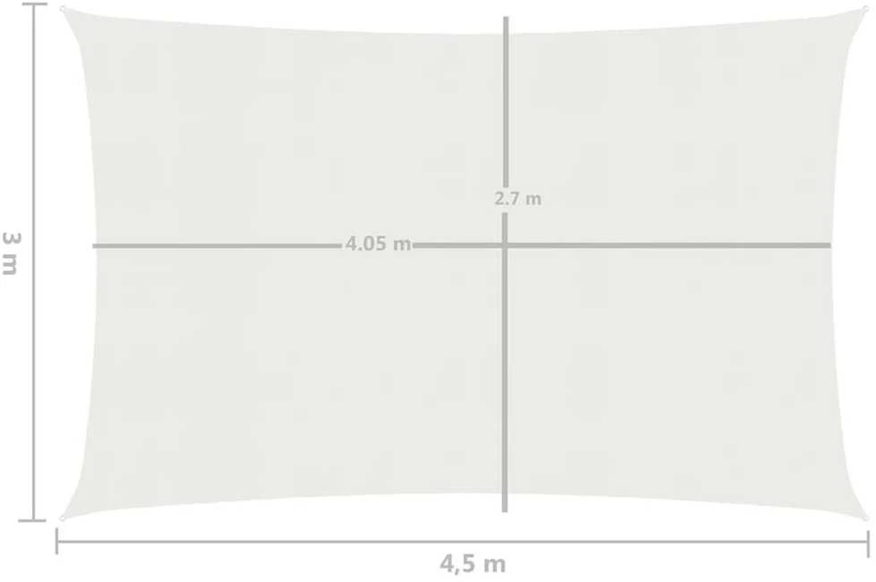 Uždanga nuo saulės, baltos spalvos, 3x4,5m, HDPE, 160g/m²