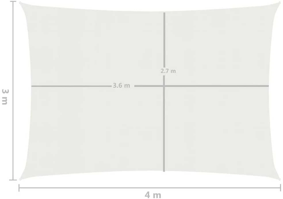 Uždanga nuo saulės, baltos spalvos, 3x4m, HDPE, 160g/m²