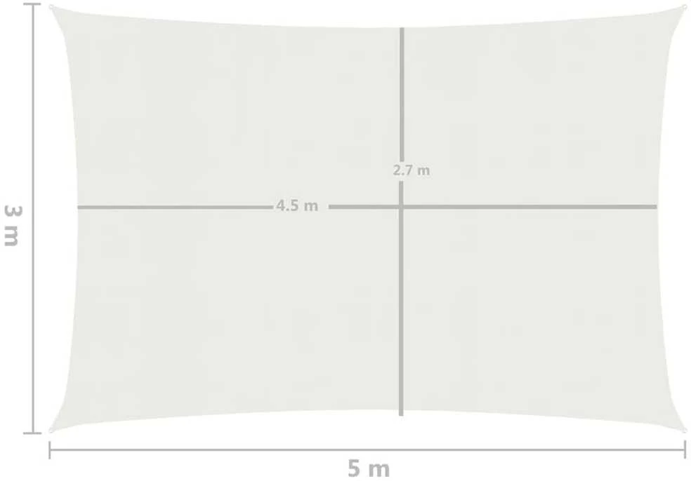 Uždanga nuo saulės, baltos spalvos, 3x5m, HDPE, 160g/m²