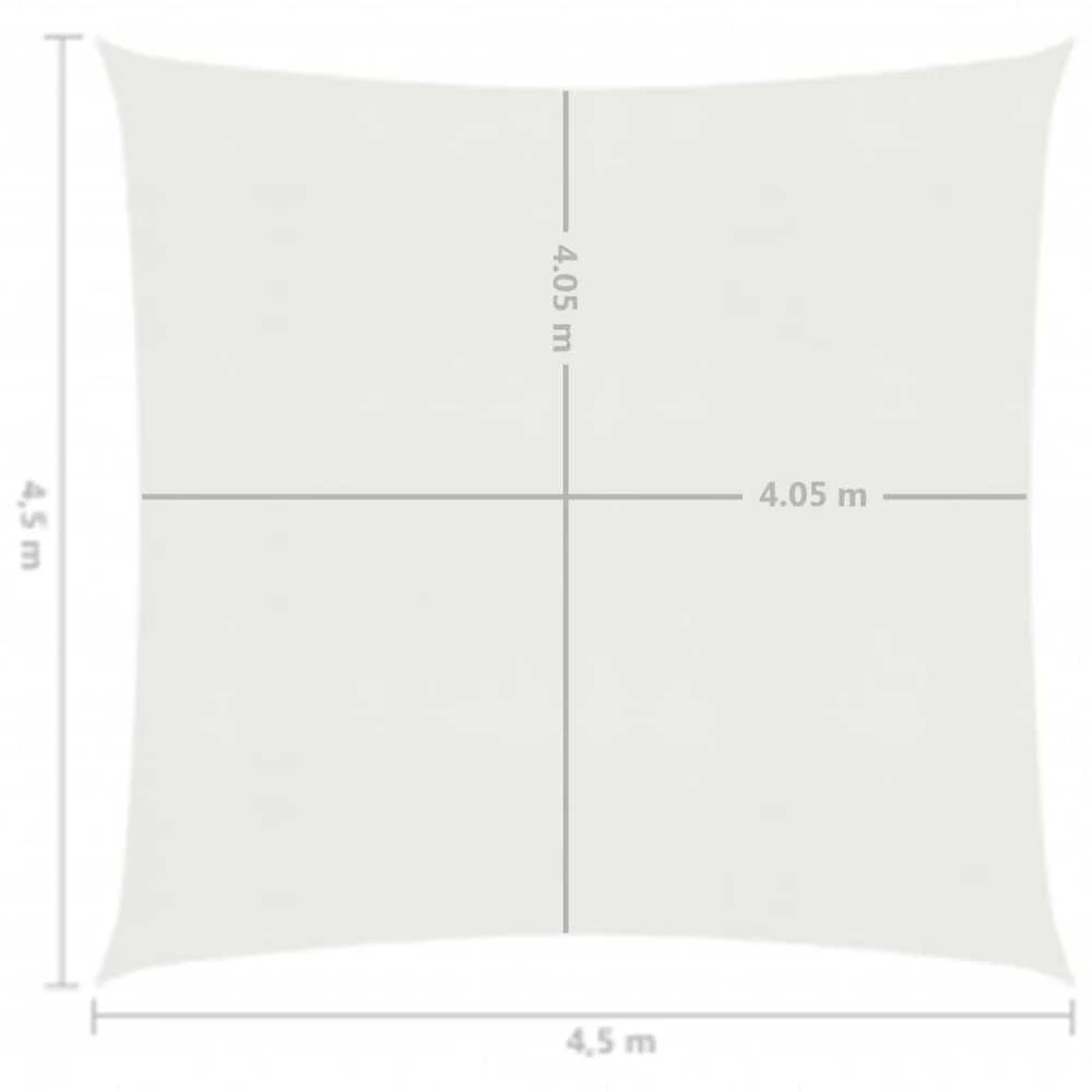 Uždanga nuo saulės, baltos spalvos, 4,5x4,5m, HDPE, 160g/m²