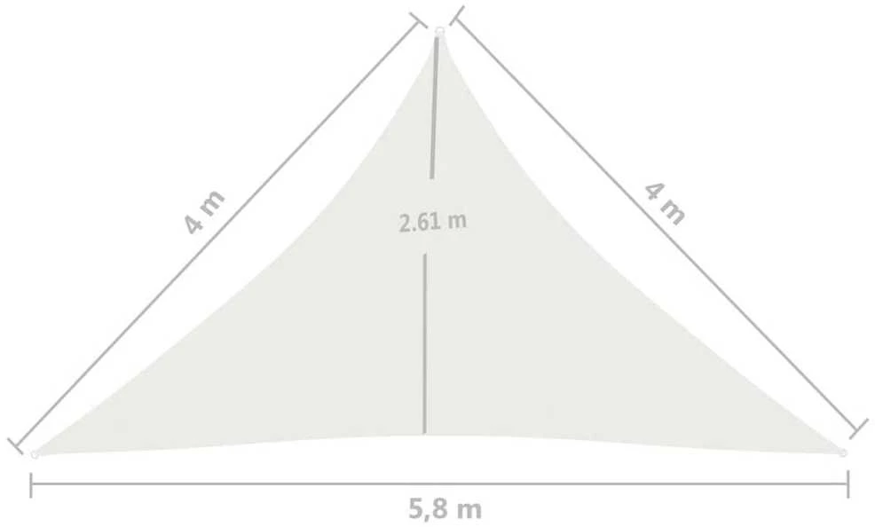 Uždanga nuo saulės, baltos spalvos, 4x4x5,8m, HDPE, 160g/m²