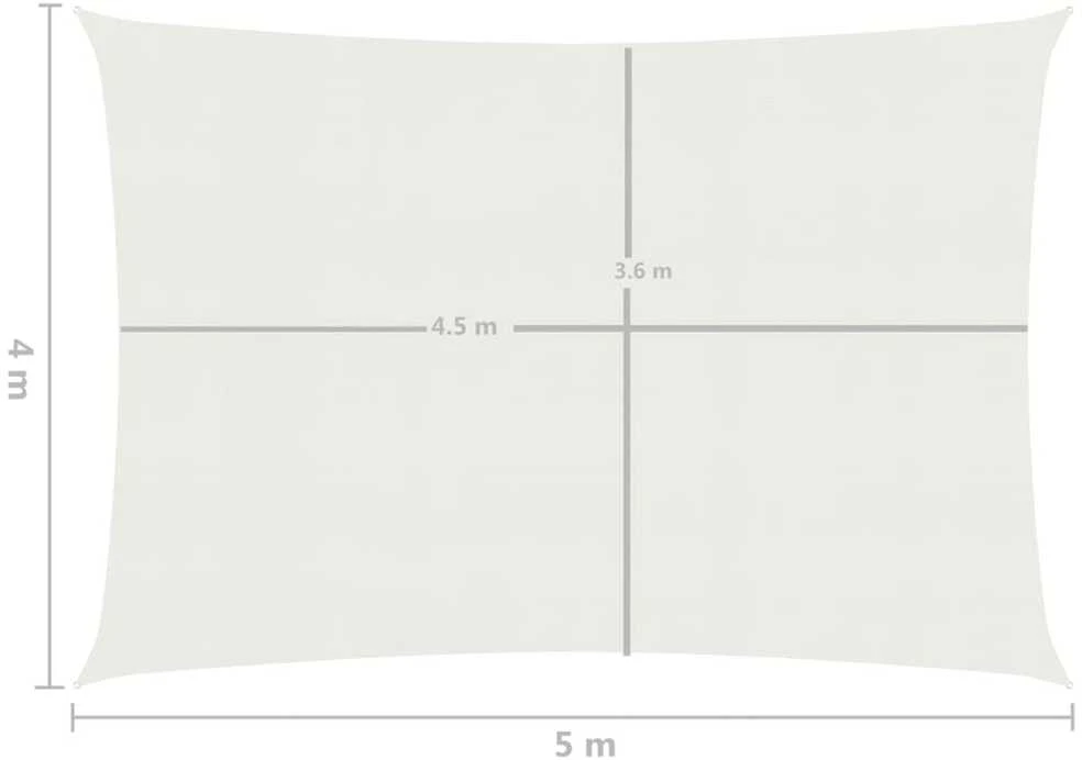 Uždanga nuo saulės, baltos spalvos, 4x5m, HDPE, 160g/m²