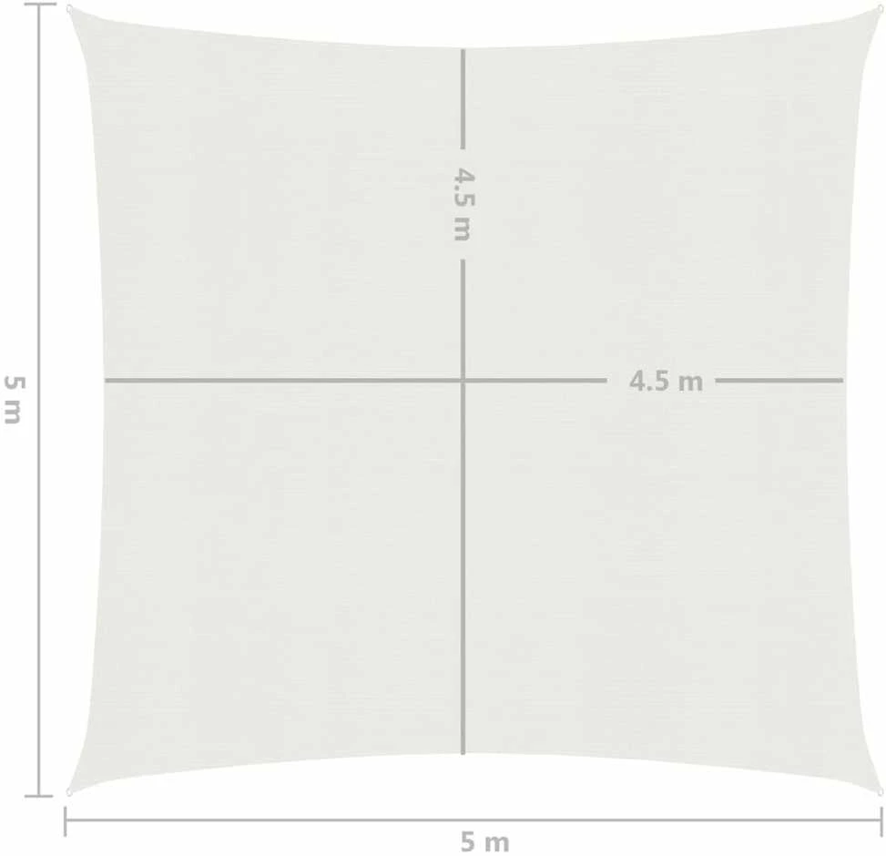 Uždanga nuo saulės, baltos spalvos, 5x5m, HDPE, 160g/m²