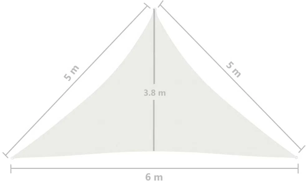 Uždanga nuo saulės, baltos spalvos, 5x5x6m, HDPE, 160g/m²