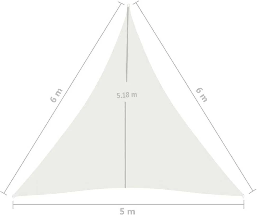 Uždanga nuo saulės, baltos spalvos, 5x6x6m, HDPE, 160g/m²