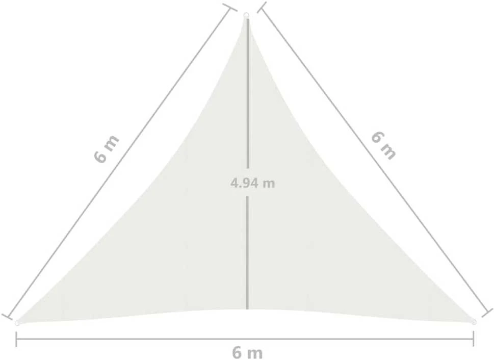 Uždanga nuo saulės, baltos spalvos, 6x6x6m, HDPE, 160g/m²