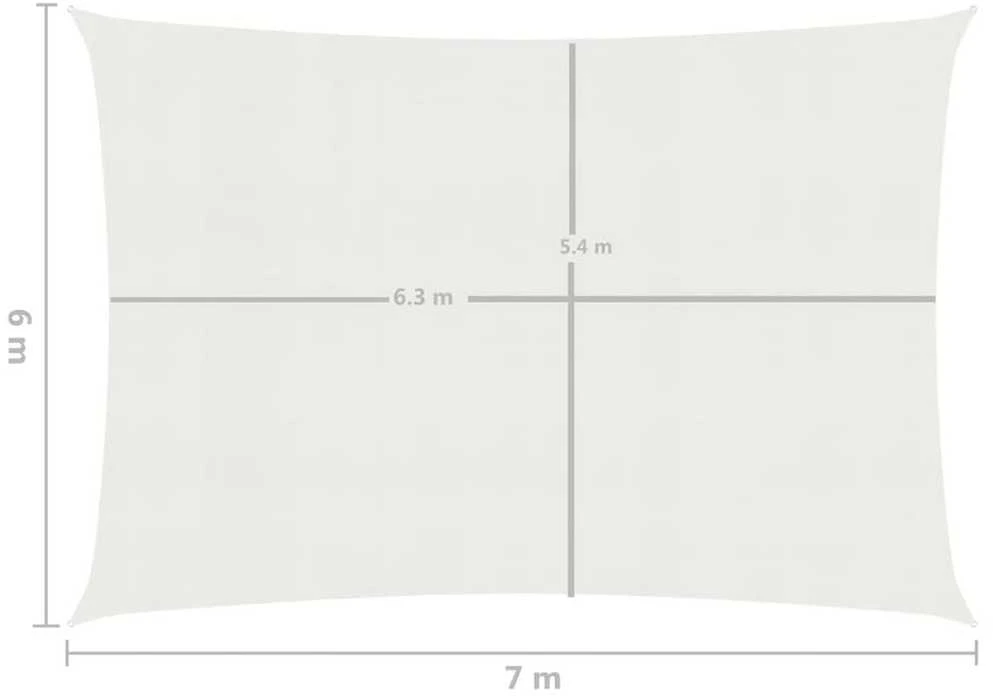 Uždanga nuo saulės, baltos spalvos, 6x7m, HDPE, 160g/m²