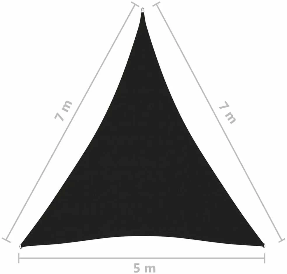 Uždanga nuo saulės, juoda, 5x7x7m, oksfordo audinys, trikampė