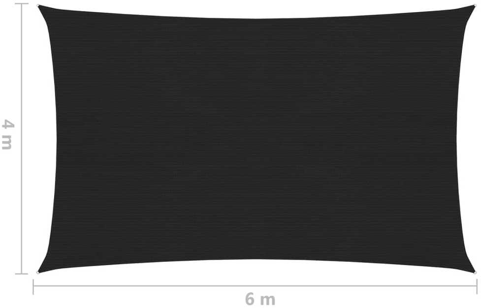 Uždanga nuo saulės, juodos spalvos, 4x6m, HDPE, 160g/m²