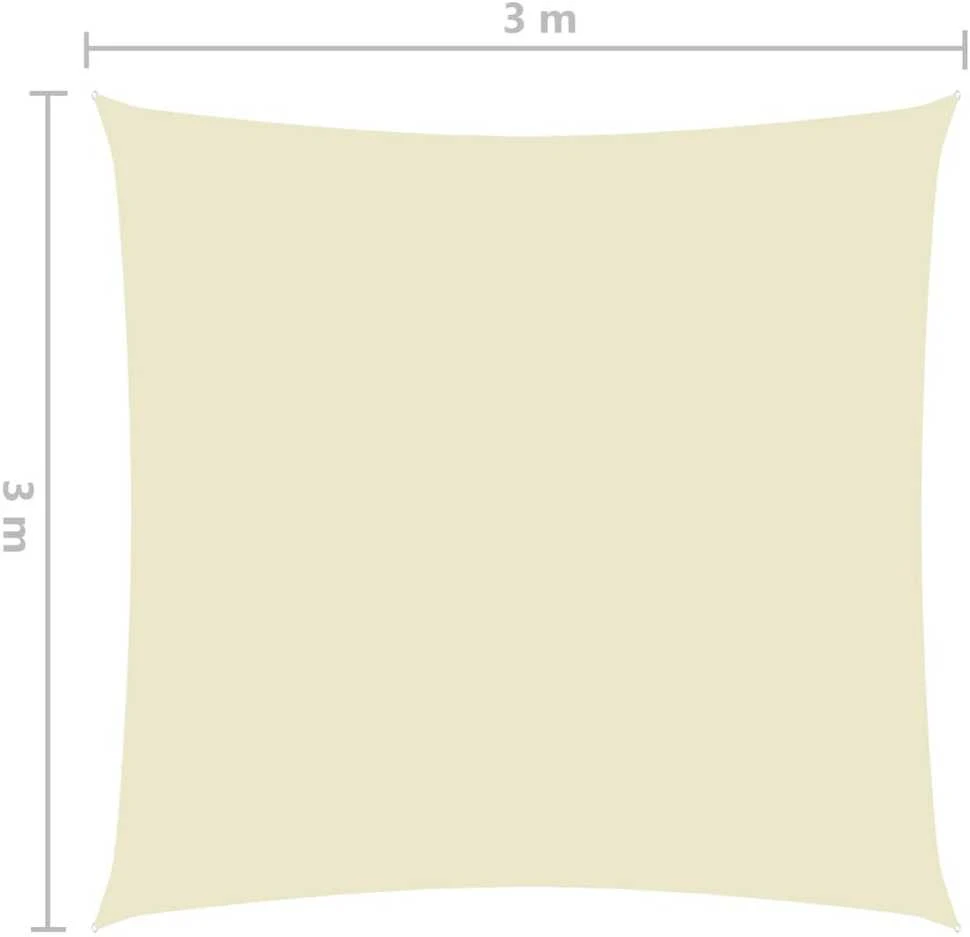 Uždanga nuo saulės, kreminė, 3x3m, oksfordo audinys, kvadratinė