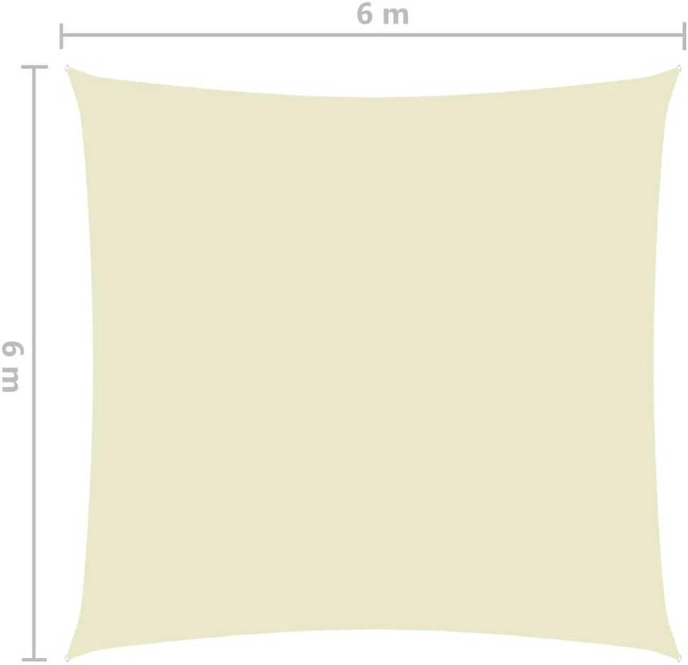 Uždanga nuo saulės, kreminė, 6x6m, oksfordo audinys, kvadratinė