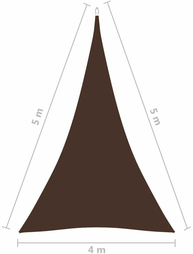 Uždanga nuo saulės, ruda, 4x4x5m, oksfordo audinys, trikampė