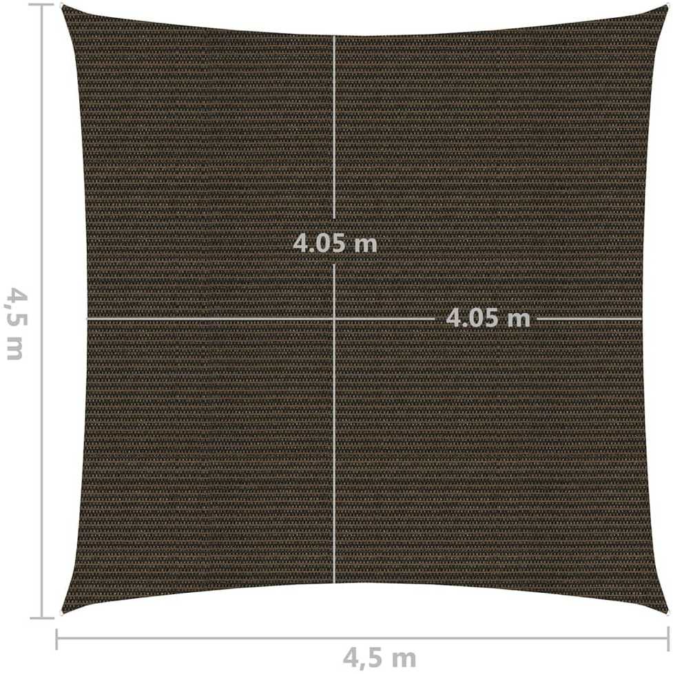 Uždanga nuo saulės, rudos spalvos, 4,5x4,5m, HDPE, 160g/m²