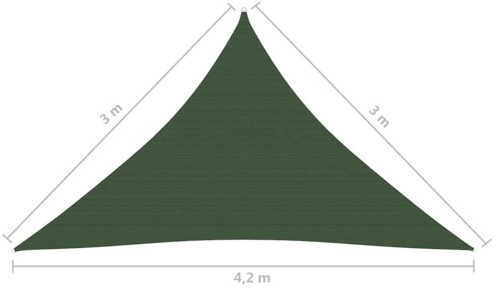Uždanga nuo saulės, tamsiai žalia, 3x3x4,2m, HDPE, 160g/m²