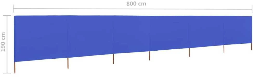 Uždanga nuo vėjo, 6 plokštės, žydra, 800x160cm, audinys