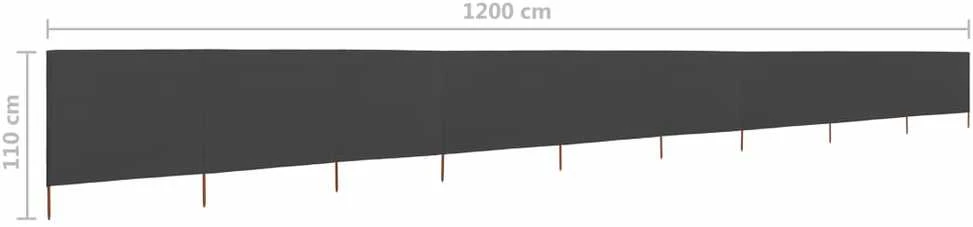 Uždanga nuo vėjo, 9 plokštės, antracito, 1200x80cm, audinys