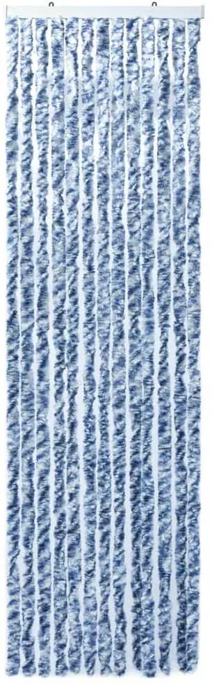 Užuolaida nuo vabzdžių, mėlyna ir balta, 90x200cm, šenilis