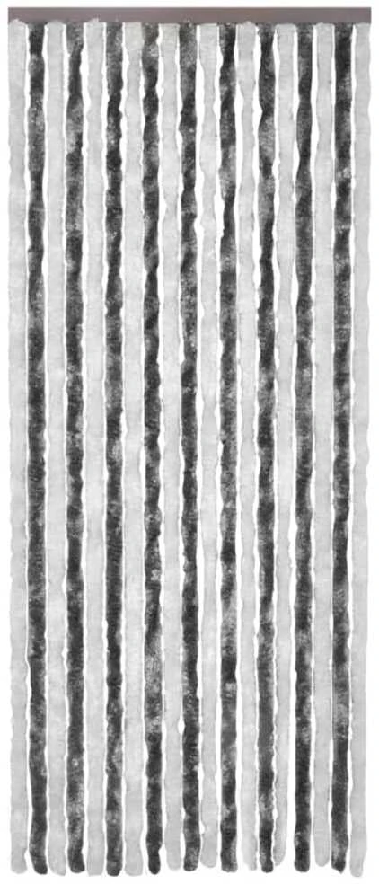 Užuolaida nuo vabzdžių, pilka ir balta, 56x200cm, šenilis