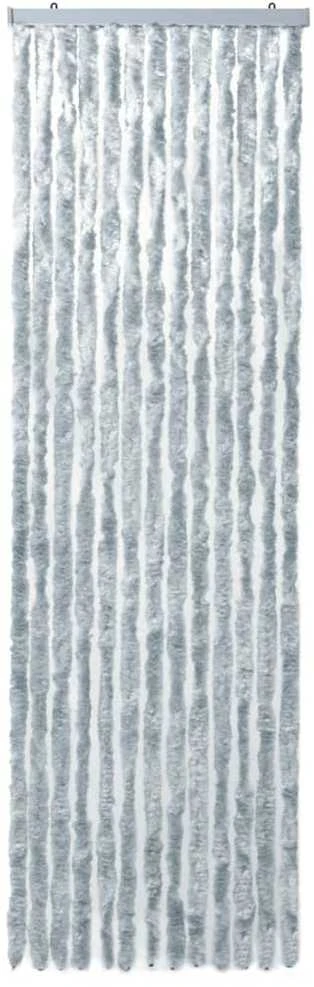 Užuolaida nuo vabzdžių, pilka ir balta, 56x185 cm, šenilis