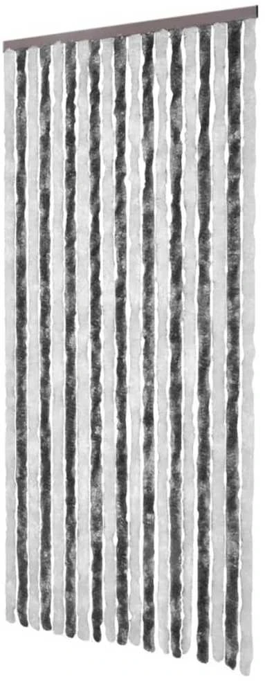 Užuolaida nuo vabzdžių, pilka ir balta, 56x200cm, šenilis