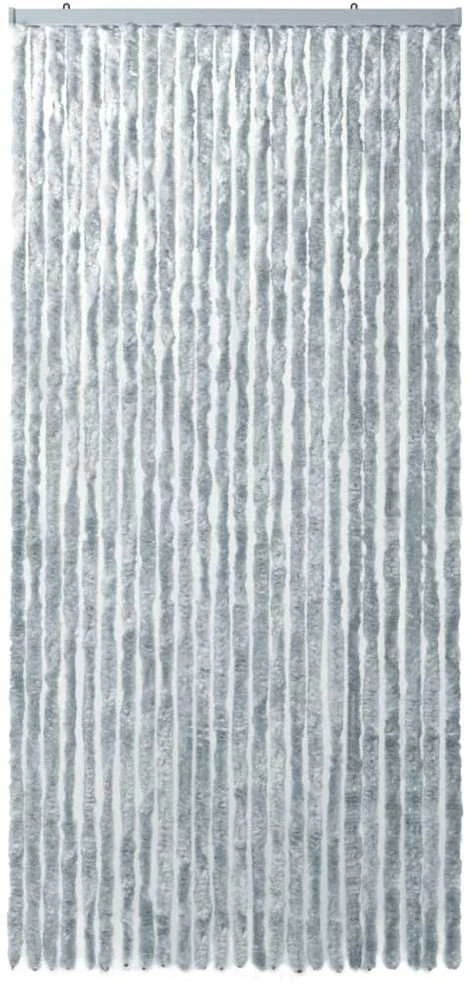 Užuolaida nuo vabzdžių, pilka ir balta, 100x220 cm, šenilis