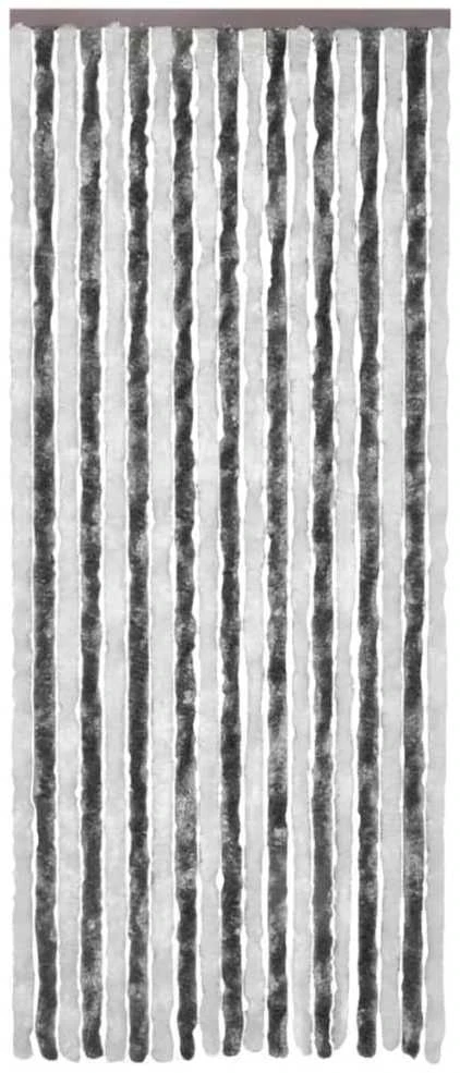 Užuolaida nuo vabzdžių, pilka ir balta, 118x220cm, šenilis