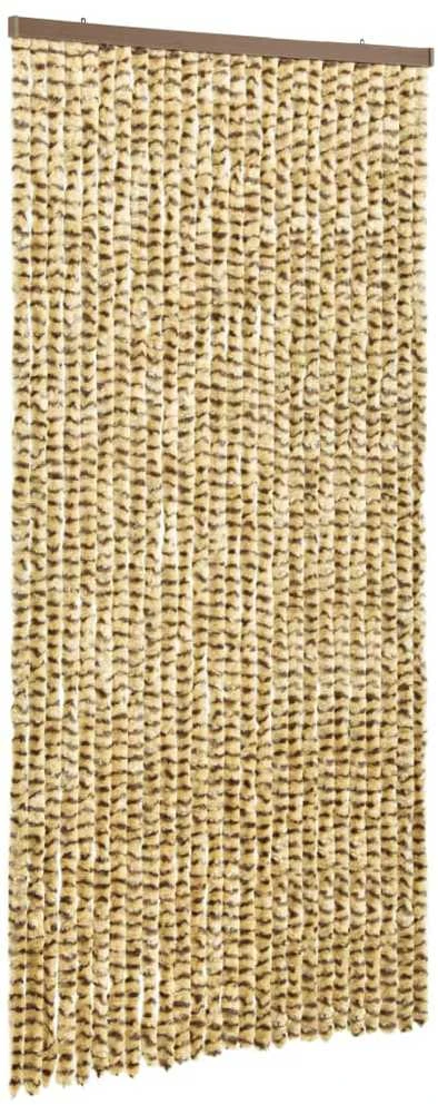 Užuolaida nuo vabzdžių, smėlio ir ruda, 100x220cm šenilis