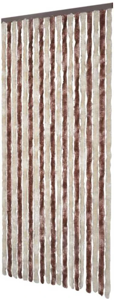 Užuolaida nuo vabzdžių, smėlio ir ruda, 90x200cm šenilis