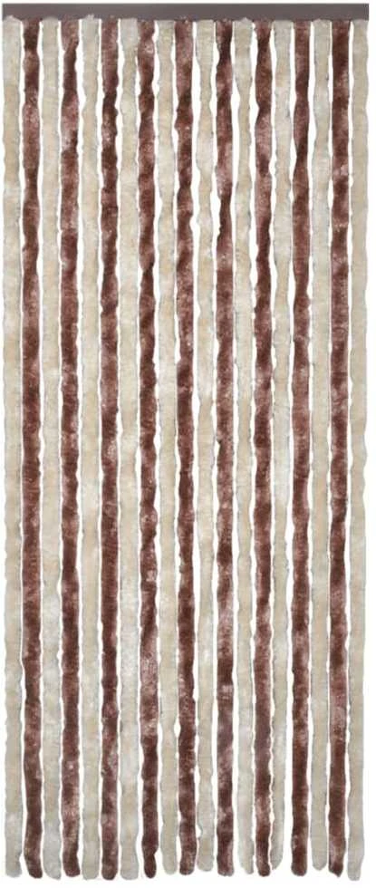 Užuolaida nuo vabzdžių, smėlio ir ruda, 90x200cm šenilis