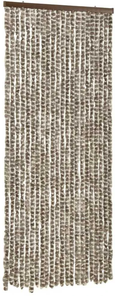 Užuolaida nuo vabzdžių, taupe ir balta, 90x220cm, šenilis