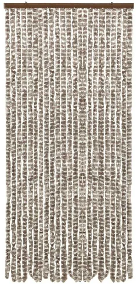 Užuolaida nuo vabzdžių, taupe ir balta, 90x220cm, šenilis