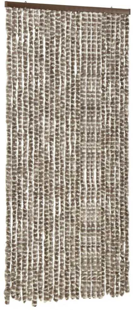 Užuolaida nuo vabzdžių, taupe ir balta, 100x220cm, šenilis