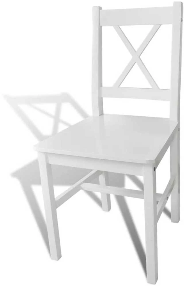 Valgomojo kėdės, 2vnt., baltos, pušies mediena
