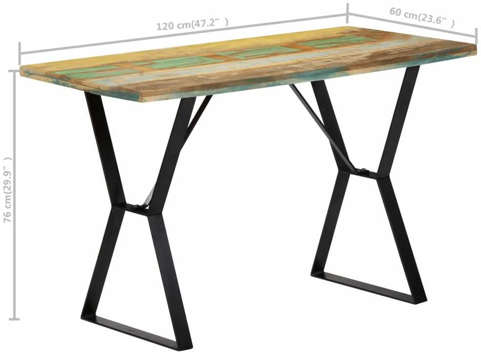 Valgomojo stalas, 120x60x76 cm, perdirbtos medienos masyvas