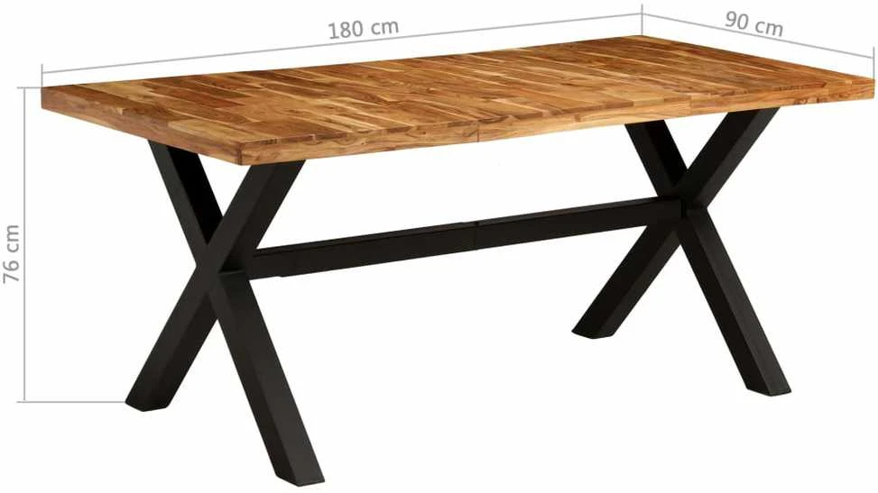 Valgomojo stalas, akacijos ir mango mediena, 180x90x76cm