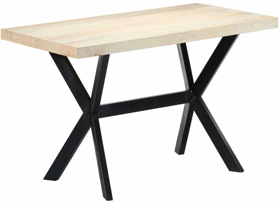 Valgomojo stalas, baltas, 120x60x75 cm, mango med. masyvas