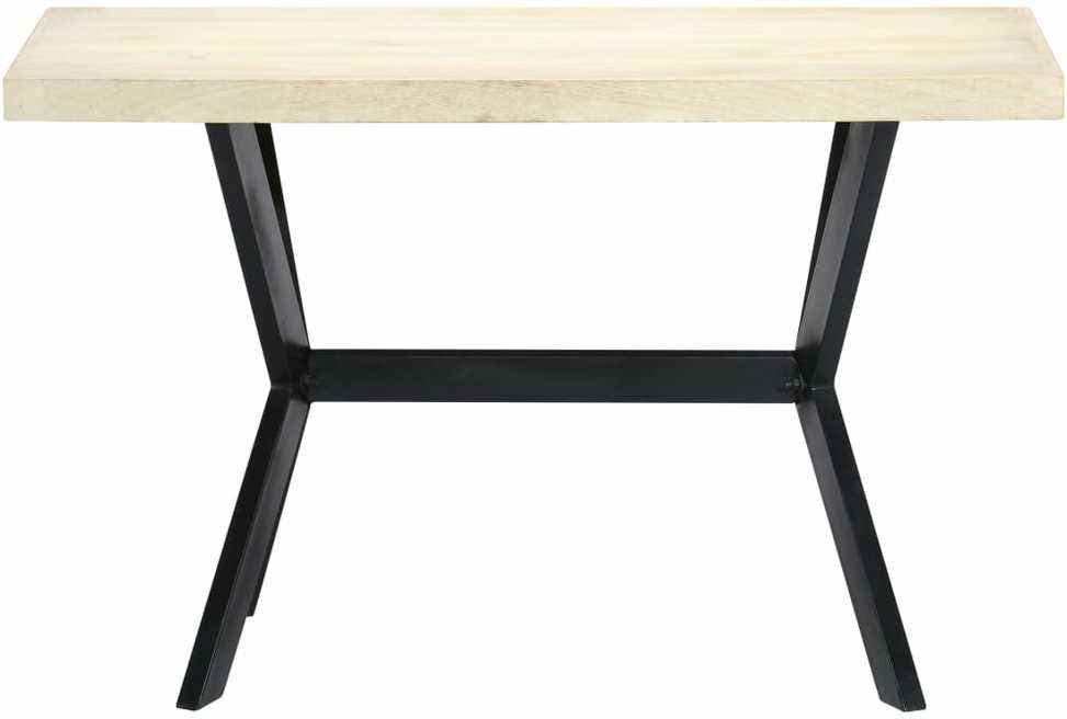 Valgomojo stalas, baltas, 120x60x75 cm, mango med. masyvas
