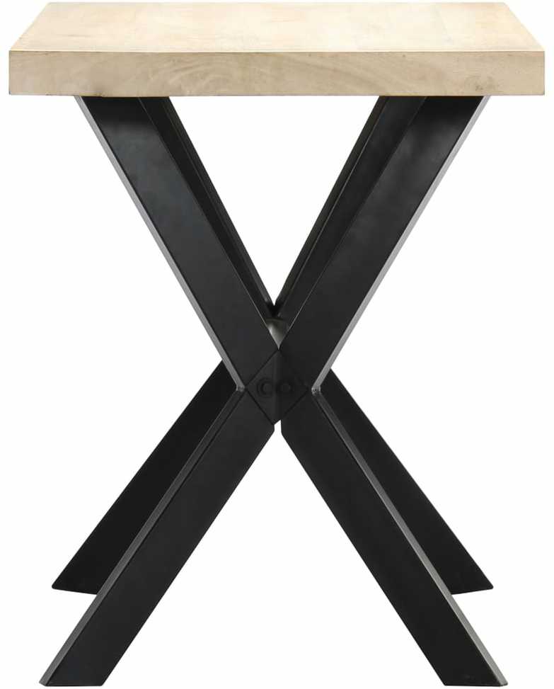 Valgomojo stalas, baltas, 120x60x75 cm, mango med. masyvas