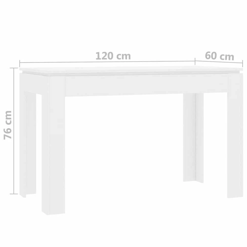 Valgomojo stalas, baltos spalvos, 120x60x76cm, apdirbta mediena