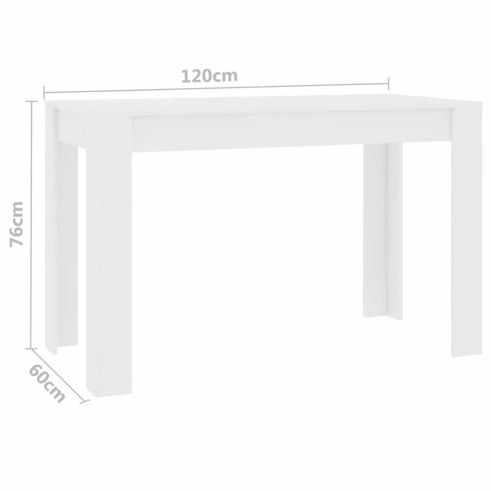 Valgomojo stalas, baltos spalvos, 120x60x76cm, apdirbta mediena