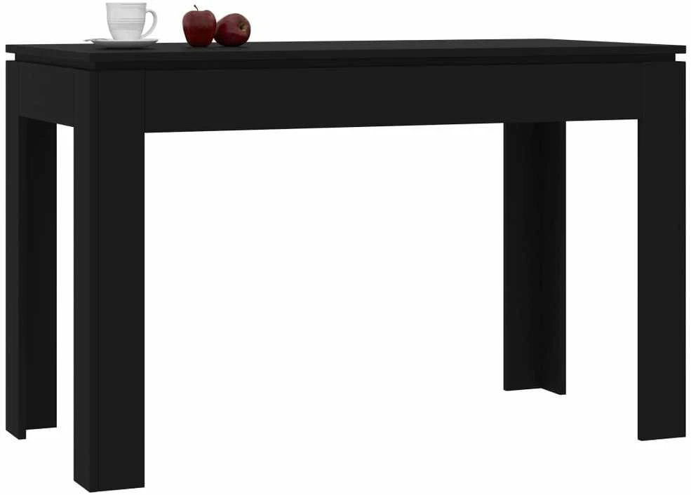 Valgomojo stalas, juodos spalvos, 120x60x76cm, apdirbta mediena