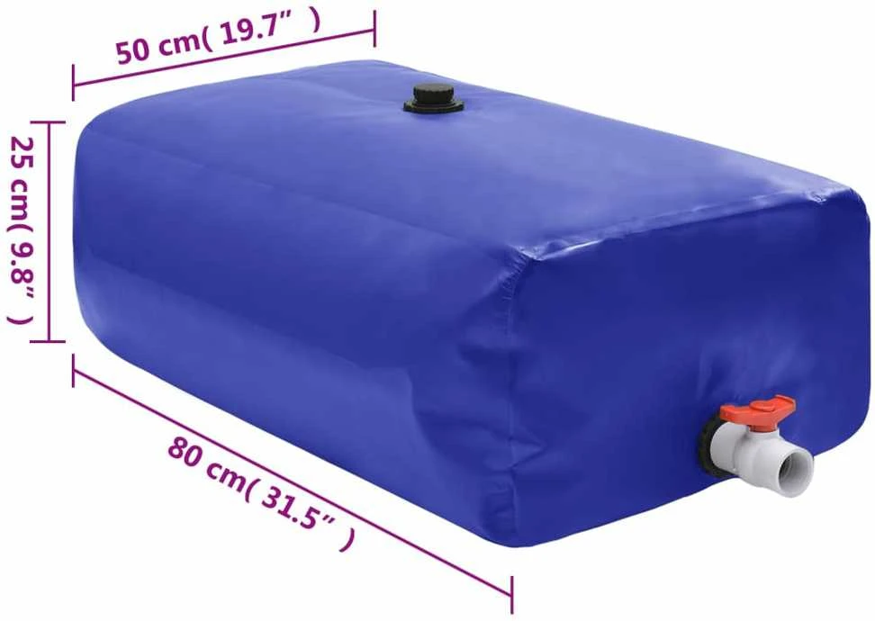 Vandens talpa su čiaupu, sulankstoma, 100l, PVC