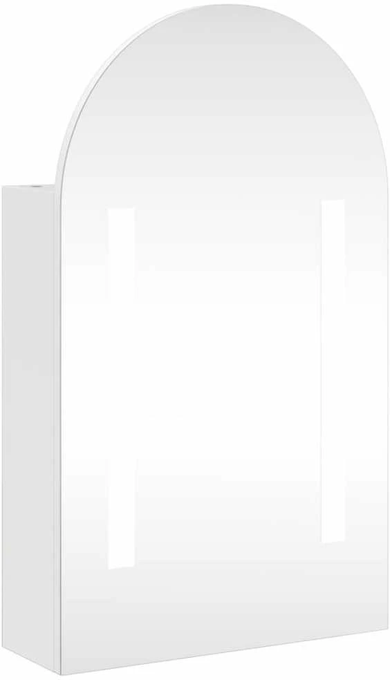 Veidrodinė vonios kambario spintelė su LED, balta, 42x13x70cm