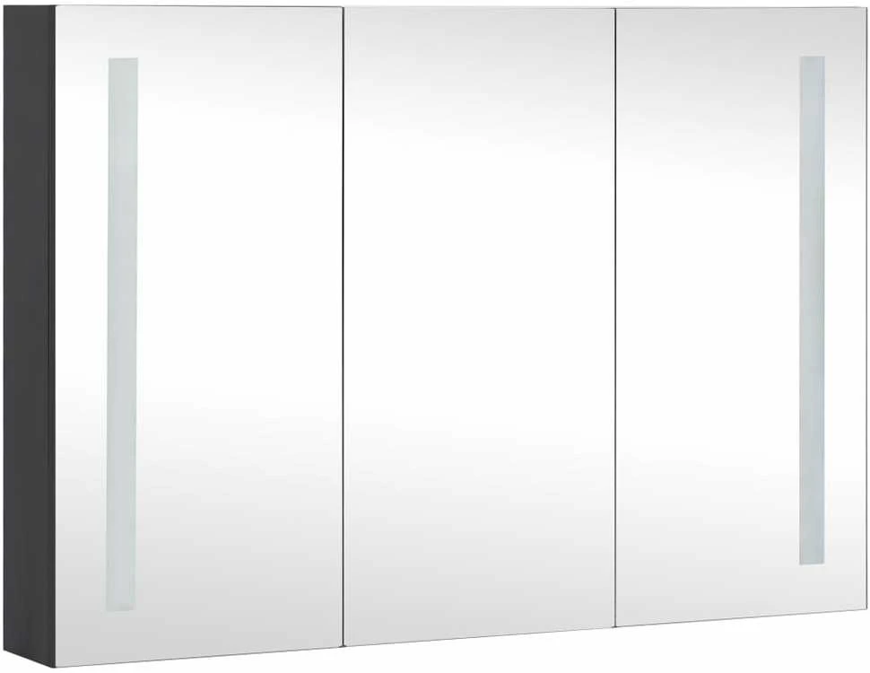 Veidrodinė vonios spintelė su LED apšvietimu, 89x14x62cm