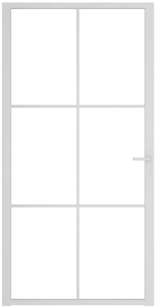 Vidaus durys, baltos, 102,5x201,5cm, ESG stiklas ir aliuminis