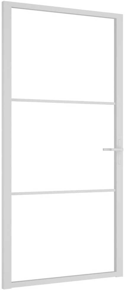 Vidaus durys, baltos, 102,5x201,5cm, ESG stiklas ir aliuminis