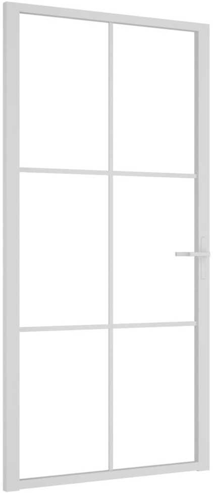 Vidaus durys, baltos, 102,5x201,5cm, ESG stiklas ir aliuminis