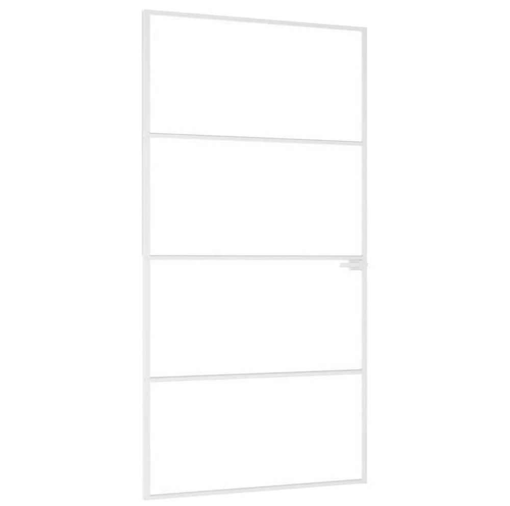 Vidaus durys, baltos, 102x201,5cm, grūdintas stiklas/aliuminis